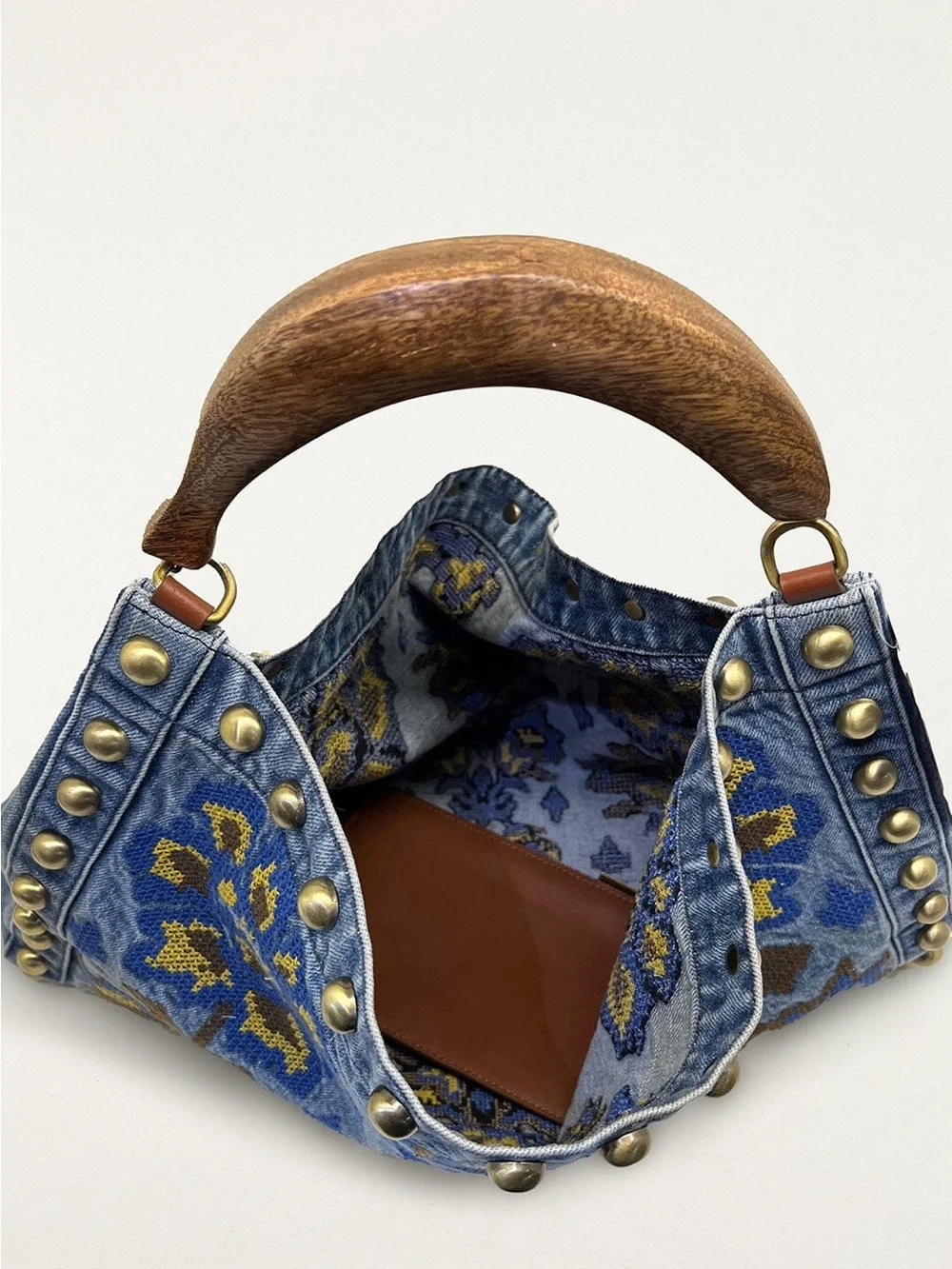 FARM RIO EMBROIDERED Denim Tote Bag